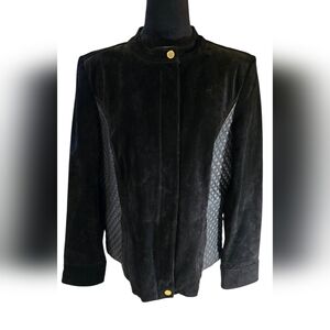Suede Leather Zip Up Jacket Size 12